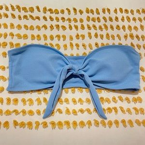 SHEIN Blue Bandeau Swim Top with Tie